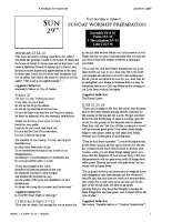 Advent 2009 – Sunday Worship Preparation