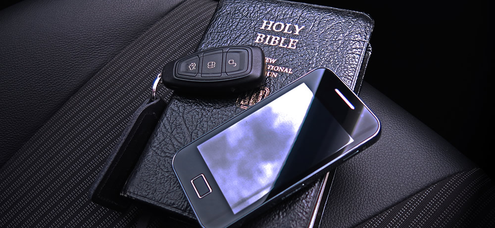 Bible and Keys in car
