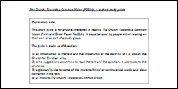 Church Towards a Common Vision study guide