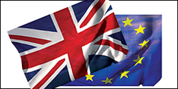 EU and British flags