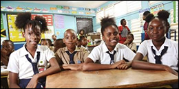students at the Allman Town Primary School in Kingston
