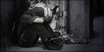 a homeless person