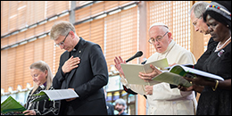 Pope at WCC with Rev Dr Olav Fykse Tveit