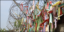 Prayers and messages along the demilitarised zone between North and South Korea