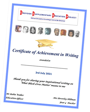 Certificate of Achievement in Writing