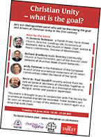 Christian Unity - what is the goal? poster/flyer