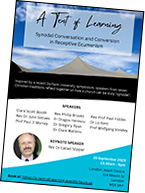 Flyer for A Tent of Learning: Synpodal Conversation and Conversion in Receptive Ecumenism