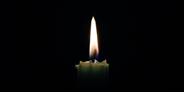 A lighted candle