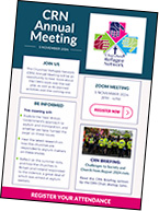 Flyer for Churches' Refugee Network (CRN) AGM 5 November 2024